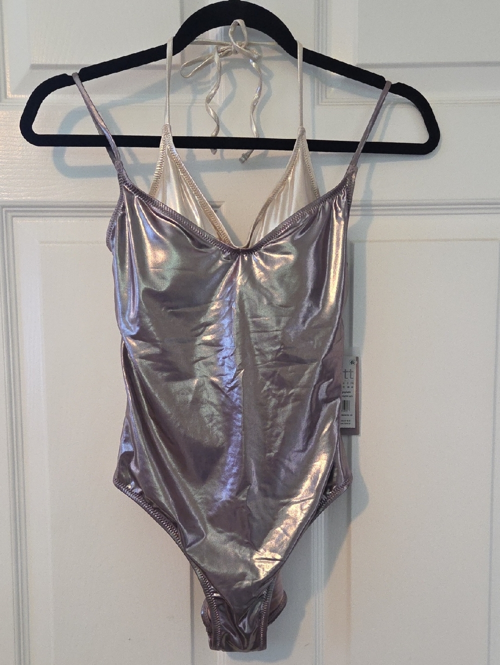 Metallic Silver And Gold One-Piece Swimsuit